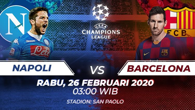 Berikut link live streaming pertandingan babak 16 besar Liga Champions antara Napoli vs Barcelona, Rabu (26/02/20) dini hari WIB. Copyright: © Amanda yustri/Indosport.com