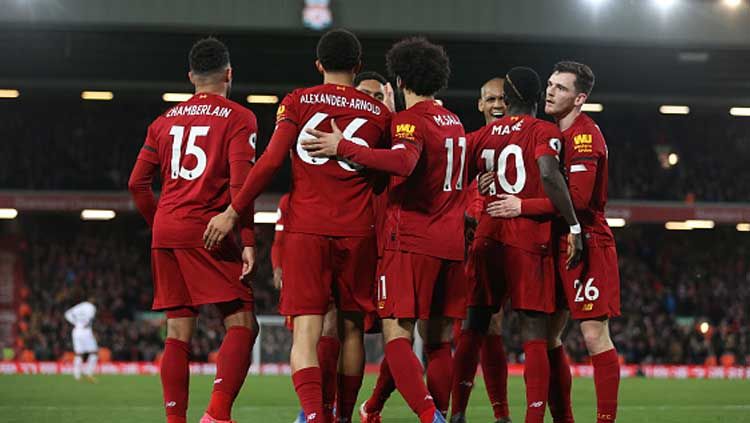 Kemenangan dramatis Liverpool atas West Ham pada pekan ke-27 Liga Inggris menciptakan sejumlah rekor luar biasa bagi The Reds. Copyright: © Clive Brunskill/Getty Images