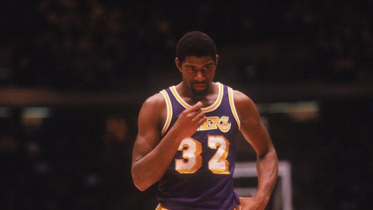 Earvin Magic Johnson, salah satu legenda NBA milik LA Lakers. Copyright: © Focus on Sport/GettyImages