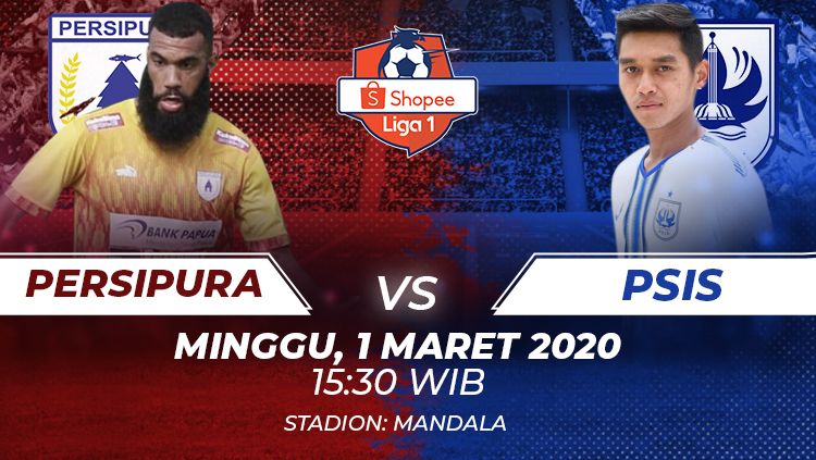 Link live streaming pertandingan Liga 1 2020 pada pekan pertama antara Persipura Jayapura vs PSIS Semarang, Minggu (1/3/2020). Copyright: © Grafis:Frmn/Indosport.com
