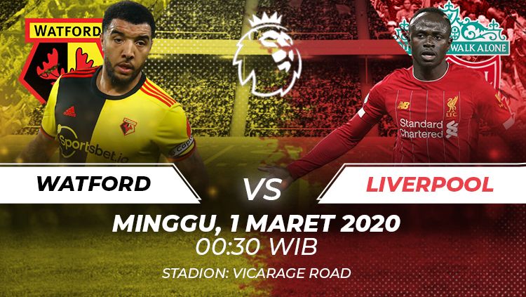 Berikut prediksi pertandingan Watford vs Liverpool dalam lanjutan ajang Liga Inggris pada Minggu (01/03/20) dini hari di Vicarage Road. Copyright: © Grafis:Frmn/Indosport.com