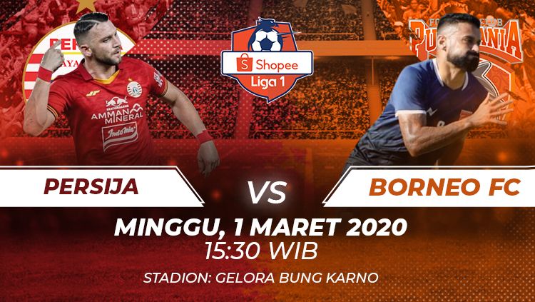 Berikut ini merupakan prediksi pertandingan kompetisi Shopee Liga 1 2020 yang mempertemukan Persija Jakarta vs Borneo FC di Stadion Gelora Bung Karno. Copyright: © Grafis:Frmn/Indosport.com