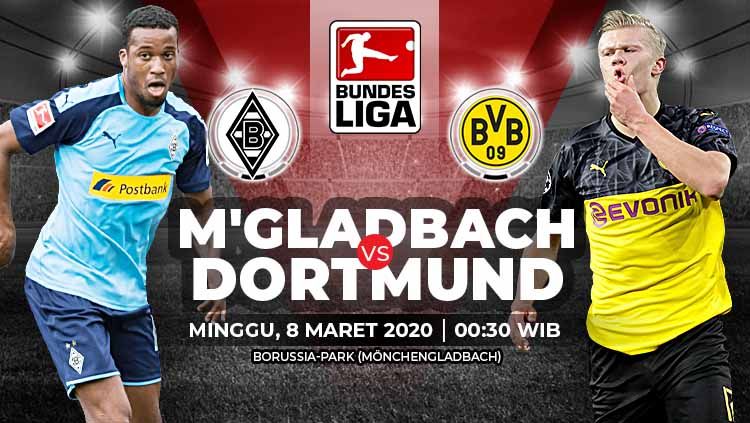 Pertandingan antara Borussia Moenchengladbach vs Borussia Dortmund (Bundesliga). Copyright: © Grafis: Yanto/Indosport.com