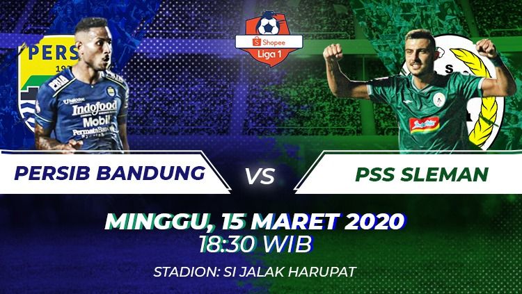 Persib Bandung akan menjamu PSS Sleman dalam laga lanjutan Liga 1 Indonesia pekan ke-3 yang akan dilangsungkan pada hari, Minggu (15/3/2020) pukul 18.30 WIB. Copyright: © INDOSPORT