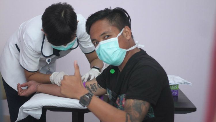 Pemain, tim pelatih dan official PSS Sleman menjalani tes medis di RS Siloam, Yogyakarta. Copyright: © Media PSS Sleman