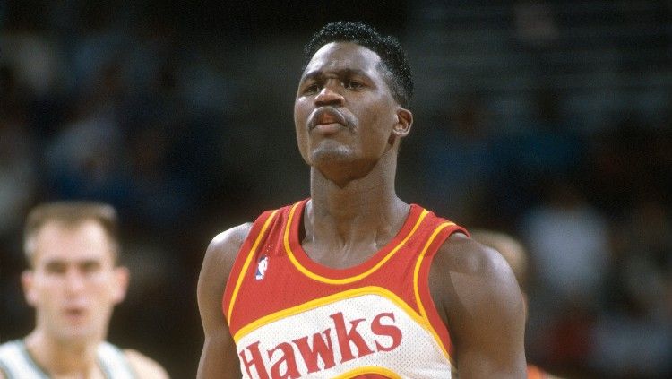 Salah satu legenda NBA dari tim Atlanta Hawks, Dominique Wilkins. Copyright: © Focus on Sport/Getty Images