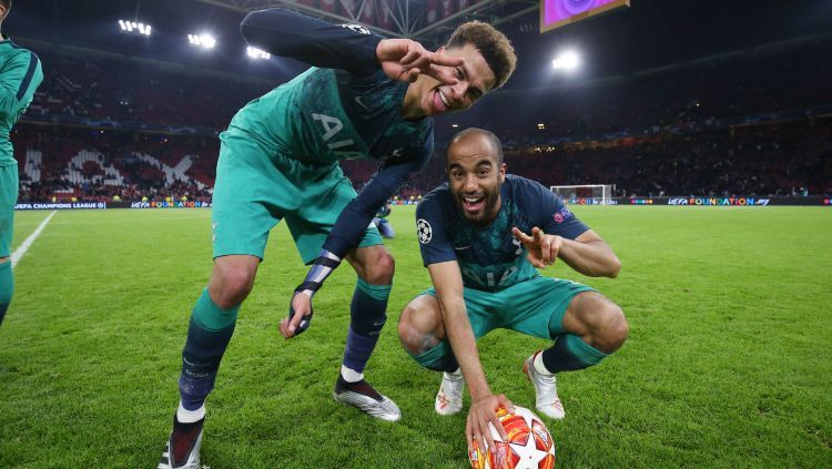 Dua gelandang klub Liga Inggris, Tottenham Hotspur, Dele Alli (kiri) dan Lucas Moura. Copyright: &copy; Tottenham Hotspur/GettyImages