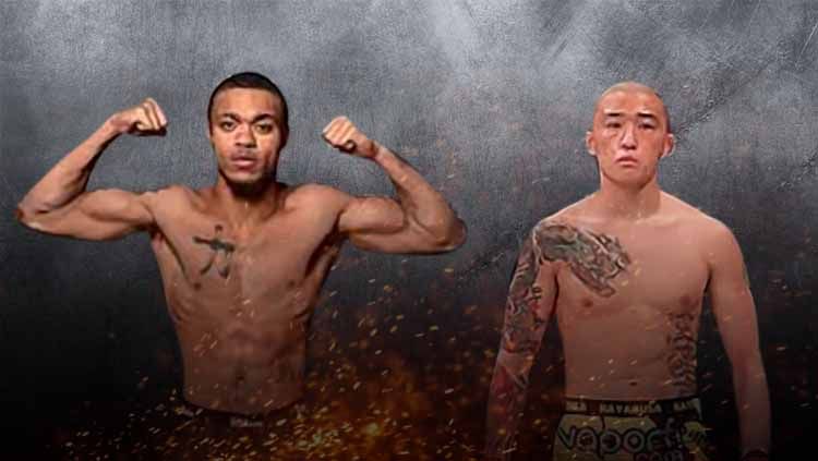 Sebuah pertarungan Mixed Martial Arts (MMA) antara Alex Wiggs Jr. vs Tim Cho berlangsung sangat singkat, di mana salah satu petarung Knock Out (KO) hanya dalam  waktu 8 detik saja. Copyright: &copy; Amanda Dwi Ayustri/INDOSPORT