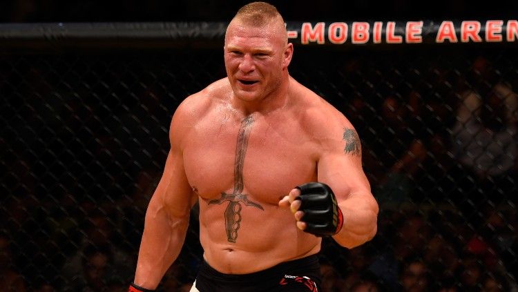 Duel superfight antara Brock Lesnar vs Jon Jones di kelas berat UFC nampaknya akan terealisasi usai mendapatkan lampu hijau dari Dana White Copyright: © Josh Hedges/Zuffa LLC/Zuffa LLC via Getty Images