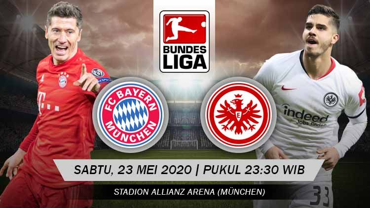 Bayern Munchen akan segera melakoni laga lanjutan Bundesliga Jerman melawan Eintracht Frankfurt pada hari ini, Sabtu (23/05/20). Copyright: © Grafis: Yanto/INDOSPORT