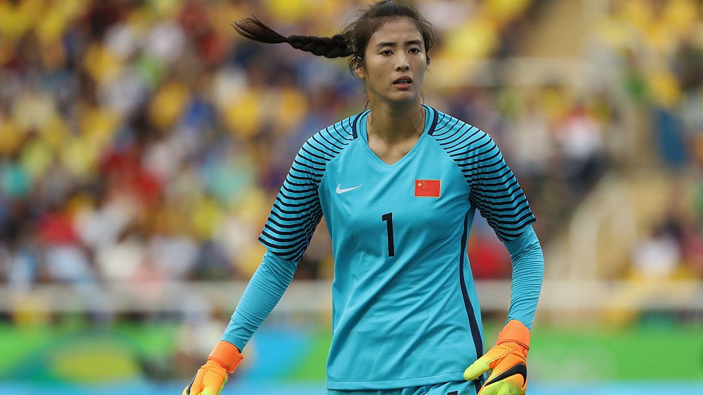 Zhao Lina, kiper cantik timnas China yang juga berprofesi sebagai drummer. Copyright: &copy; Patrick Smith/Getty Images