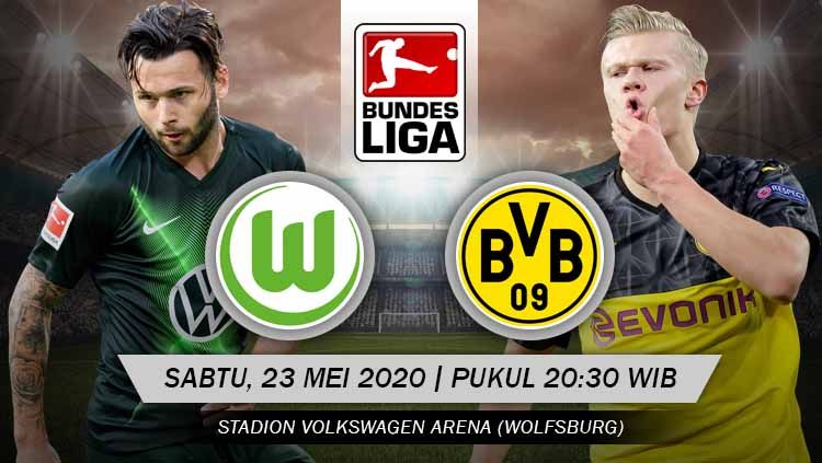 Borussia Dortmund akan segera bertandang ke kandang Wolfsburg untuk melakoni laga lanjutan Bundesliga Jerman hari ini, Sabtu (23/05/20). Copyright: © Grafis: Yanto/INDOSPORT