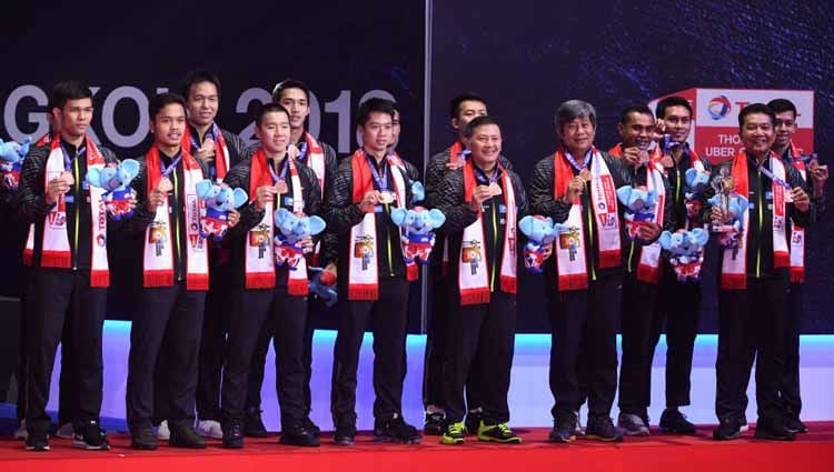 Pada kejuaraan Thomas Cup 2018 Indonesia mendapatkan medali perunggu yang diadakan di Impact Arena (27/05/2018) Bangkok, Thailand. Copyright: © Robertus Pudyanto/Getty Images