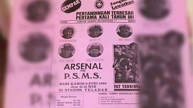 Tepat hari ini 37 tahun lalu atau 9 Juni 1983 silam, klub legendaris Perserikatan, PSMS Medan, pernah menjajal klub raksasa asal Inggris, Arsenal. Copyright: © Pemerhati PSMS/Indra Efendi Rangkuti