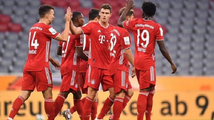 Bayern Munchen berhasil meraih kemenangan tipis 2-1 atas Eintracht Frankfurt dalam laga semifinal Piala Liga Jerman atau dikenal juga dengan nama DFB Pokal. Copyright: © Twitter @FCBayern