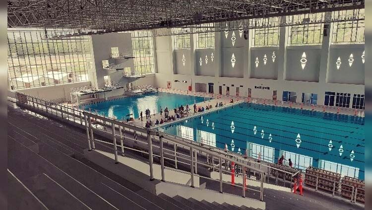 Venue Aquatic yang akan digunakan sebagai arena pertandingan cabang olahraga renang di ajang Pekan Olahraga Nasional (PON) XX di Papua tinggal tahap finishing. Copyright: © Sudjarwo/INDOSPORT
