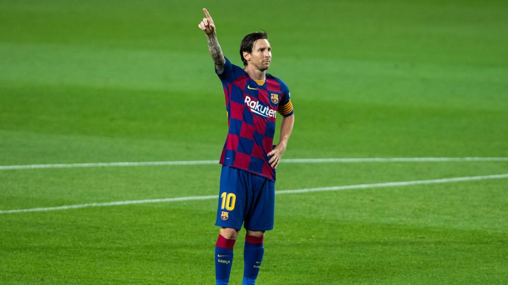 Presiden klub sepak bola Barcelona, Josep Maria Bartomeu, mengatakan bahwa Lionel Messi akan memperpanjang kontrak bersama raksasa LaLiga Spanyol tersebut. Copyright: © Marc Gonzalez Aloma / AFP7 / Europa Press Sports via Getty Images