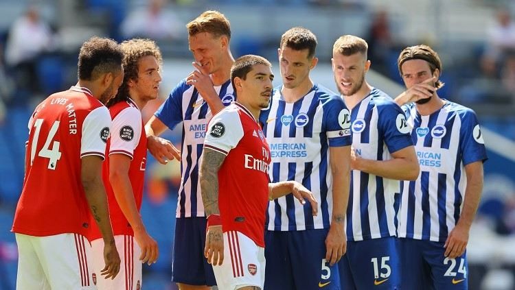 Tuan rumah Brighton & Hove Albion menghadapi Arsenal dalam lanjutan pekan ke-30 Liga Inggris. Copyright: © Richard Heathcote / Getty Images