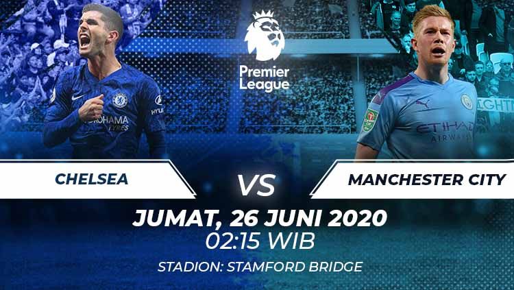 Berikut prediksi pertandingan Chelsea vs Manchester City di ajang Liga Inggris pekan ke-31, Jumat (26/06/2020) pukul 02.15 WIB di Stamford Bridge. Copyright: © Grafis:Frmn/Indosport.com