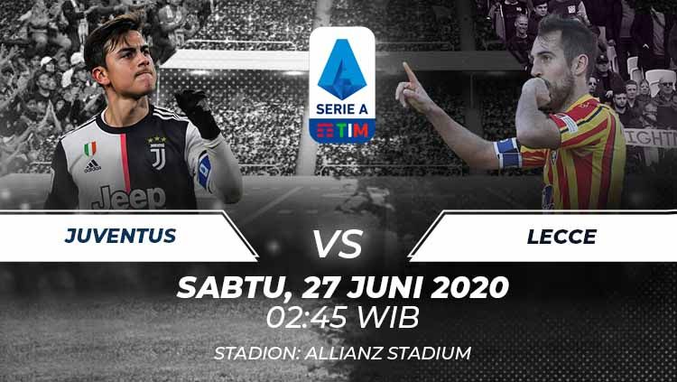 Berikut link live streaming pertandingan Serie A 2019/20 antara Juventus vs Lecce, Sabtu (27/06/20) dini hari WIB. Copyright: © Grafis:Frmn/Indosport.com
