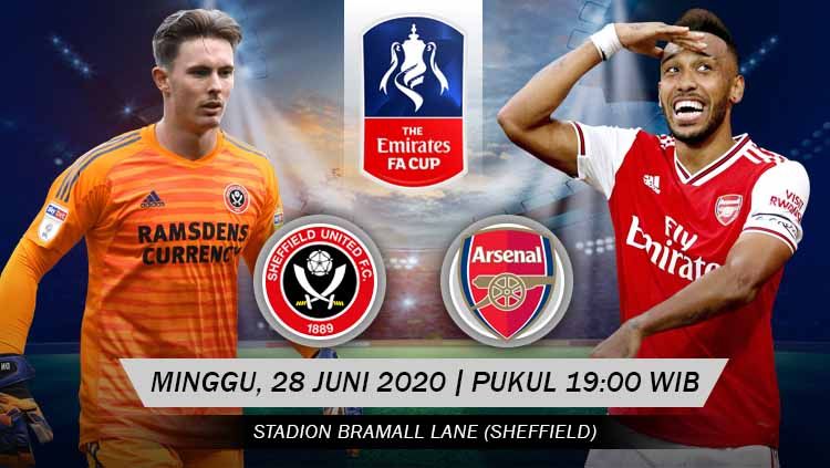 Berikut prediksi pertandingan Sheffield United vs Arsenal di ajang Piala FA, Minggu (28/06/2020) pukul 19.00 WIB di Bramall Lane. Copyright: © Grafis: Yanto/INDOSPORT