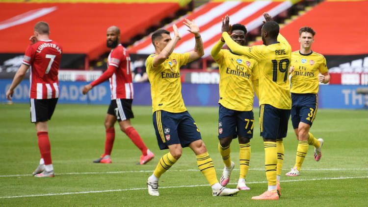 Hasil pertandingan Piala FA Sheffield United vs Arsenal, The Gunners sukses amankan tiket ke semifinal. Copyright: © Oli Scarff/Pool via Getty Images