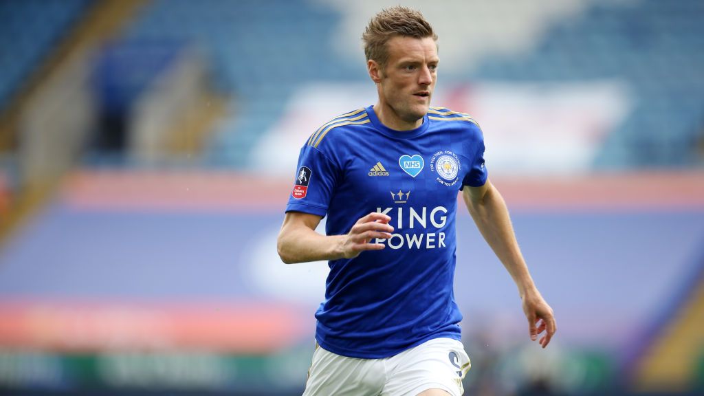 Striker andalan Leicester City, Jamie Vardy. Copyright: © Plumb Images/Leicester City FC via Getty Images