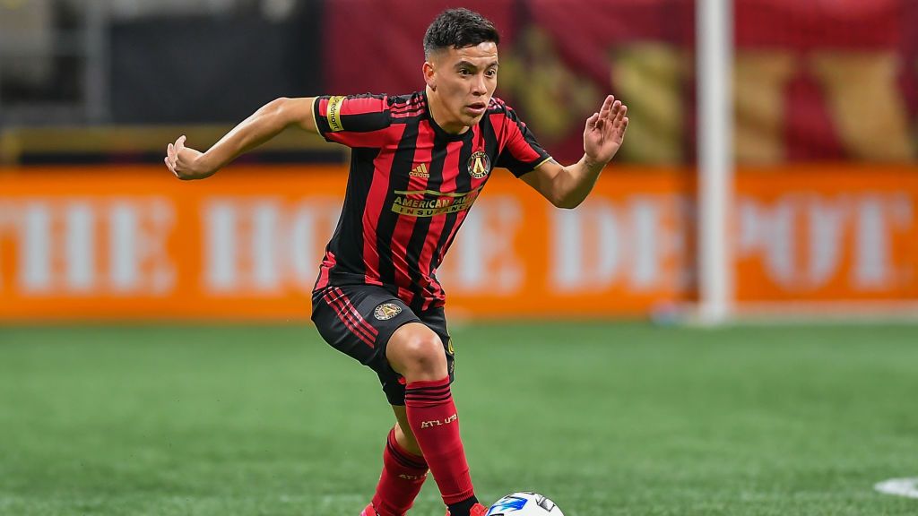 Ezequiel Barco, winger Atlanta United yang tampil di Olimpiade Tokyo 2020 bersama Argentina.  Copyright: © Rich von Biberstein/Icon Sportswire via Getty Images