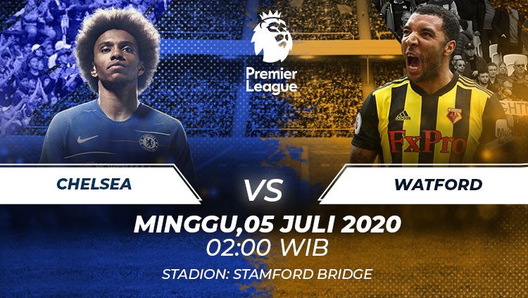 Berikut prediksi pertandingan antara Chelsea vs Watford pada pekan ke-33 Liga Inggris, Minggu (05/07/20) dini hari WIB Copyright: © Grafis:Frmn/Indosport.com