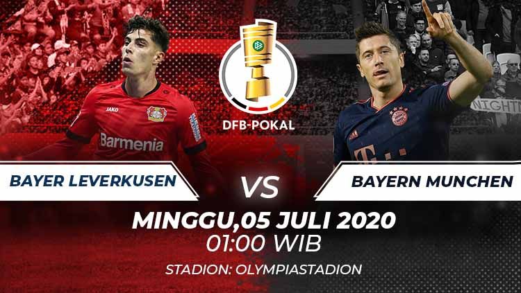Prediksi pertandingan Final DFB-Pokal Liga Jerman antara Bayer Leverkusen vs Bayern Munchen pada Minggu (05/07/20), laga yang bisa melengkapi gelar Die Bayern. Copyright: © Grafis:Frmn/Indosport.com