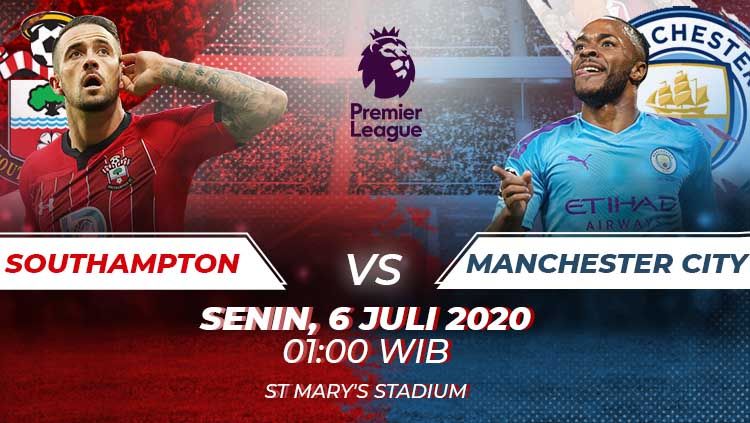 Berikut link live streaming pertandingan Liga Inggris musim 2019-2020 pekan ke-33 antara Southampton vs Manchester City, Senin (06/07/20) dini hari WIB. Copyright: © Amanda Dwi Ayustri/INDOSPORT