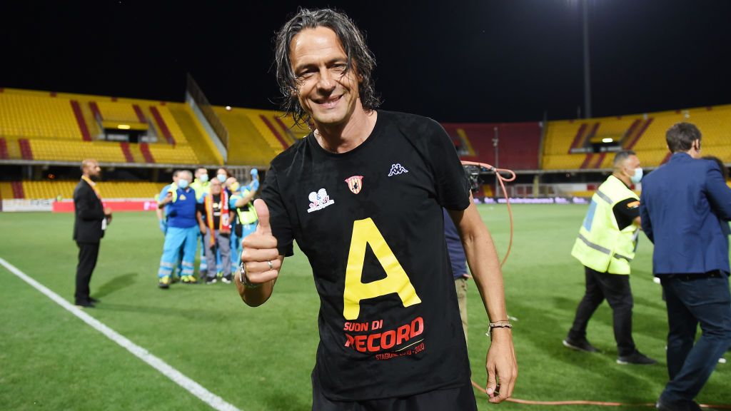 Pelatih Benevento sekaligus legenda AC MIlan, Filippo Inzaghi, justru merasa senang dan puas meski timnya dihajar Inter Milan di Serie A Liga Italia 2020-2021. Copyright: © Francesco Pecoraro/Getty Images for Lega Serie B