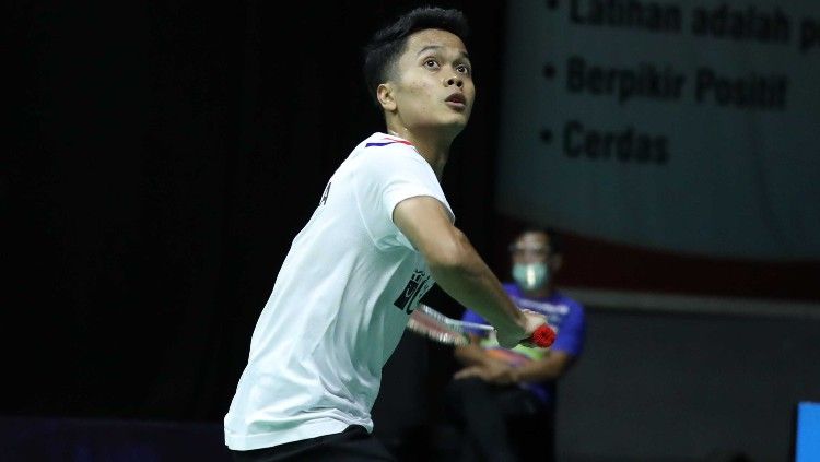 Anthony Ginting di Mola TV PBSI Home Tournament. Copyright: © Badminton Indonesia