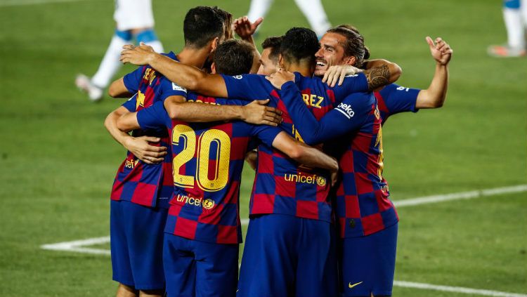 Barcelona boleh saja alami kenyataan pahit di dunia nyata usai tak menang LaLiga Spanyol, tapi mereka patut bangga ketika mencapai ranah dunia maya. Copyright: © Xavi B. / AFP7 / Europa Press Sports via Getty Images