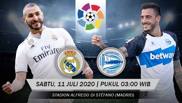 Berikut prediksi pertandingan Real Madrid vs Deortivo Alaves di pekan ke-35 Laliga Spanyol 2019/20, Sabtu (11/07/20). Copyright: © Grafis: Yanto/INDOSPORT