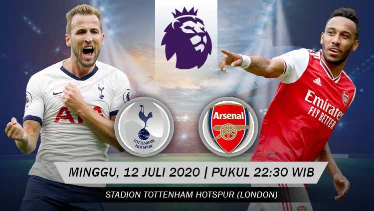 Berikut prediksi pertandingan Tottenham Hotspur vs Arsenal di ajang Liga Inggris pekan ke-35, Minggu (12/7/2020) pukul 22.30 WIB di Tottenham Hotspur Stadium. Copyright: © Grafis: Yanto/INDOSPORT