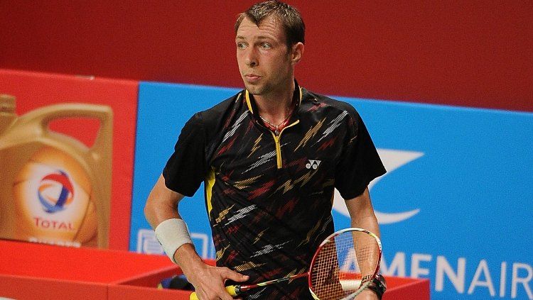 Misha Zilberman, pebulutangkis Israel di Kejuaraan Dunia Bulutangkis 2015 di Jakarta. Copyright: © Robertus Pudyanto/Getty Images