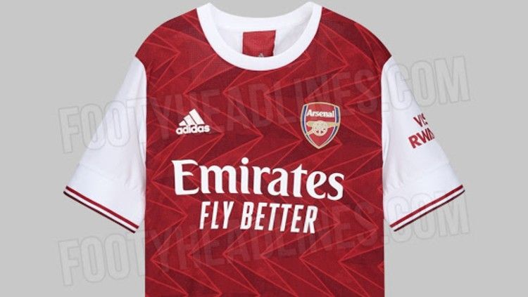 Bocoran jersey Arsenal yang baru. Copyright: © Twitter/Footy Headlines