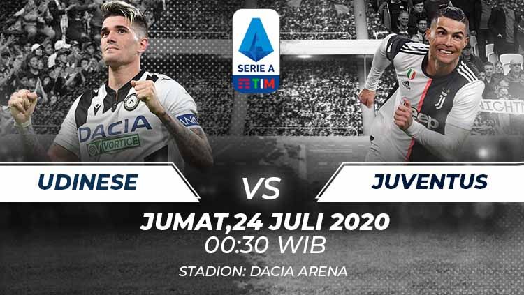 Berikut tersaji prediksi pertandingan Serie A Liga Italia pekan ke-35 di musim 2019-2020 antara Udinese vs Juventus di Stadion Friuli. Copyright: © Grafis:Frmn/Indosport.com