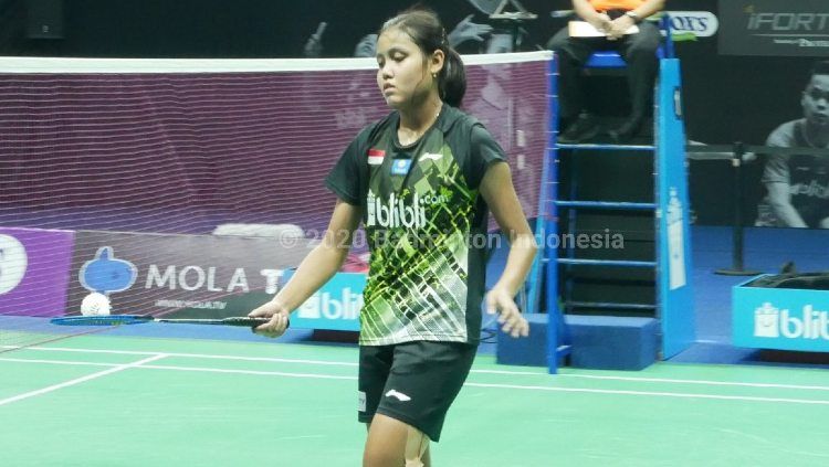 Bilqis Prasista di Mola TV PBSI Home Tournament. Copyright: © Twitter/Badminton Indonesia