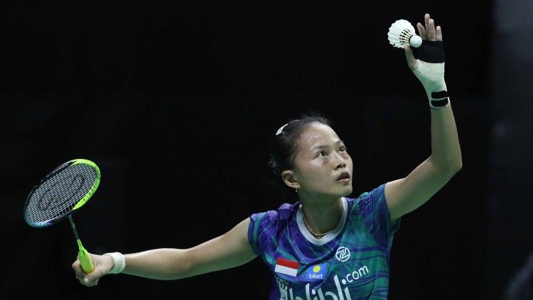 Putri Kusuma Wardani berhasil mengalahkan Fitriani dalam babak perempatfinal Mola TV PBSI Home Tournament yang dilangsungkan pada hari ini, Kamis (23/07/20). Copyright: © Badminton Indonesia