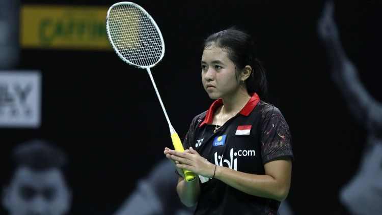 Pebulutangkis Asti Dwi Widyaningrum, mengungkapkan strategi saat dia mengalahkan Choirunnisa, yang jadi unggulan keempat di ajang Mola TV PBSI Home Tournament. Copyright: © Badminton Indonesia