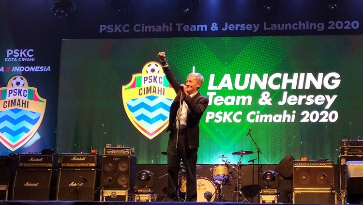 Komisaris Utama PSKC, Eddy Moelyo, saat acara launching PSKC Cimahi yang akan berlaga di Liga 2 2020. Copyright: © Dok. PSKC Cimahi