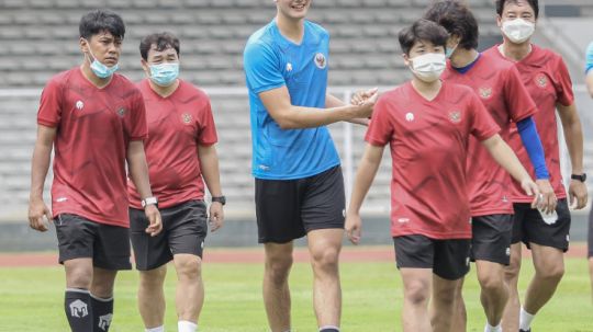 Elkan Baggott (tenga) saat mengikuti TC Timnas U-19 di Stadion Madya, Senayan. Copyright: © Naufal/PSSI