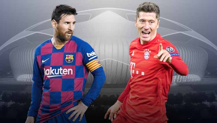 Komparasi lengkap dua raja gol Eropa, Robert Lewandowski vs Lionel Messi, jelang pertemuan Bayern Munchen vs Barcelona di perempatfinal Liga Champions. Copyright: © Grafis: Yanto/INDOSPORT