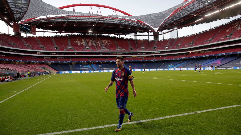 Lionel Messi punya potensi kembali ke pelukan Barcelona. Foto: Manu Fernandez/Pool via Getty Images. Copyright: © Manu Fernandez/Pool via Getty Images