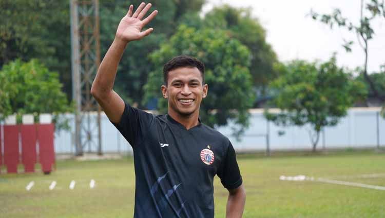 Winger Persija Jakarta, Osvaldo Haay, senang dengan penampilan impresif Irfan Jauhari di tim Macan Kemayoran. Foto: Media Officer Persija. Copyright: © Media Officer Persija