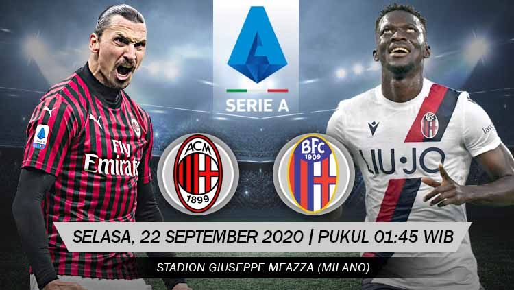 Link Live Streaming Pertandingan AC Milan vs Bologna (Serie A Italia). Copyright: © Grafis: Yanto/INDOSPORT