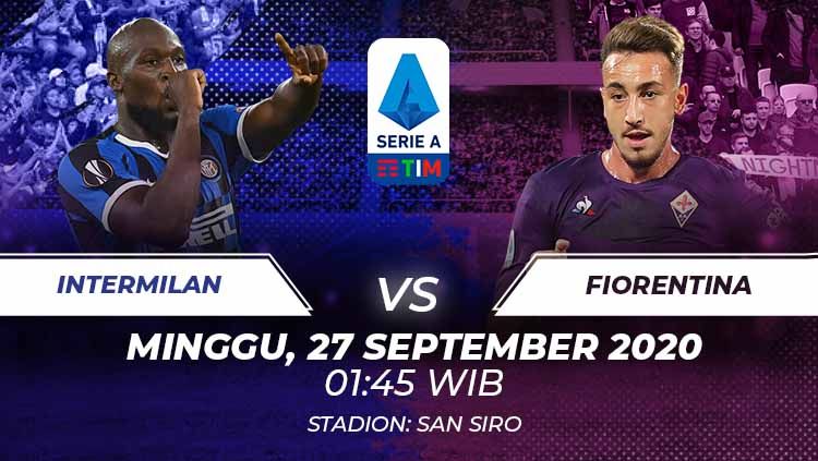 Inter Milan akan menjamu Fiorentina di Serie A Liga Italia. Pertandingan ini dapat disaksikan secara live streaming, Minggu (27/9/20) dini hari WIB. Copyright: © Grafis:Frmn/Indosport.com