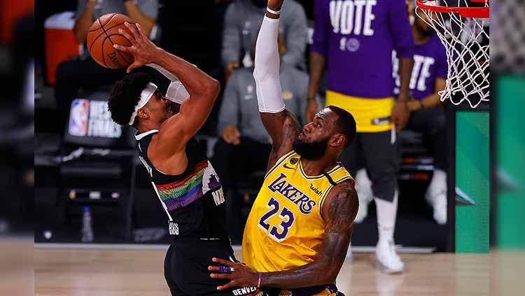 La Lakers berhasil memastikan tiket ke Grand Final NBA 2019/20 usai mengalahkan Denver Nuggets di game kelima Final Wilayah Barat. Copyright: © Getty Images/ Mike Ehrmann